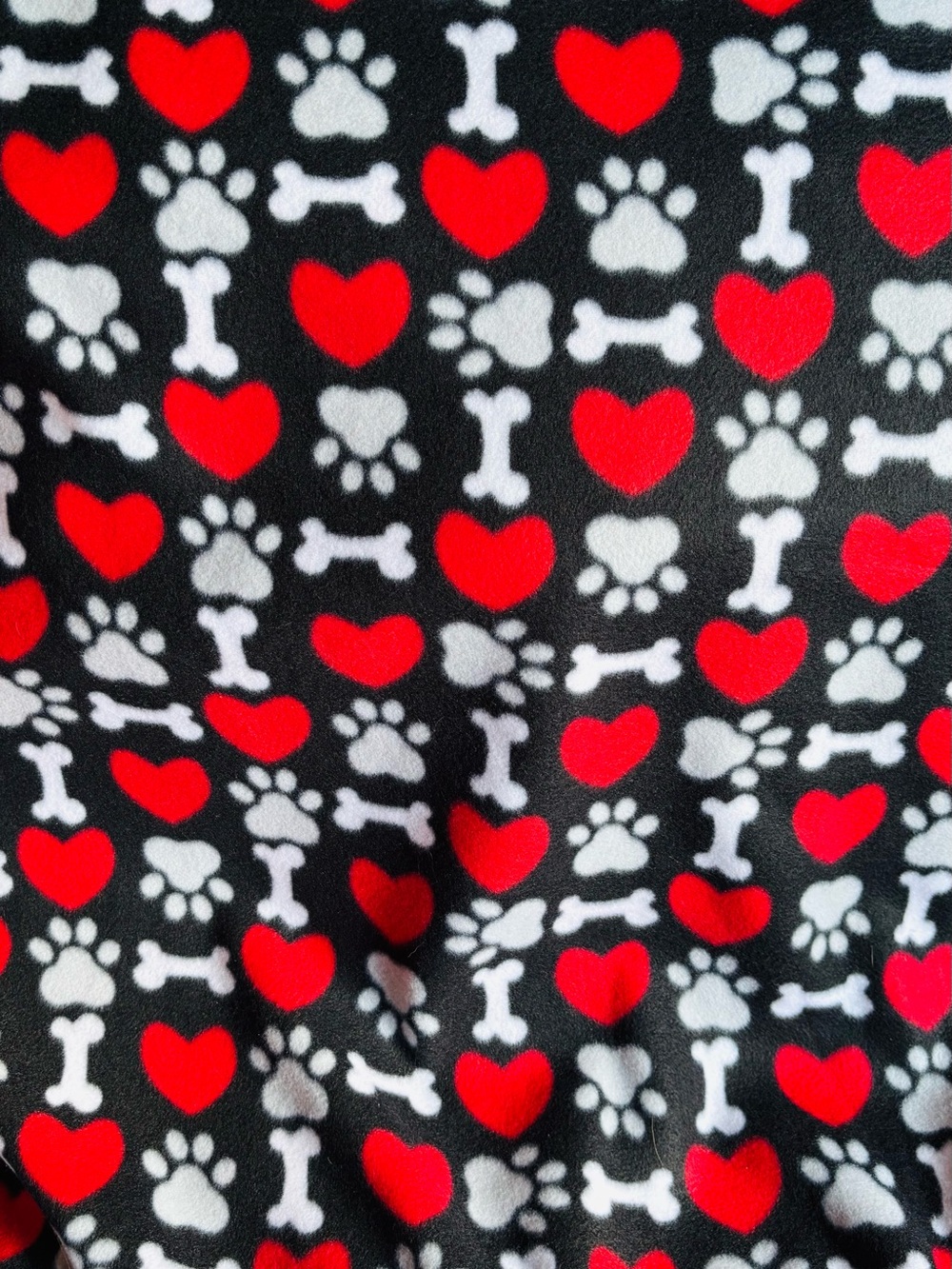 Fleece Fabric Paws Hearts Bones Perfect for Your  Fur Baby 36”x60”